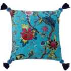 Paoletti Tree Of Life Polyester Filled Cushion Cotton Kingfisher