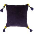 Paoletti Poonam Polyester Filled Cushion Cotton Damson/Lemon Curry