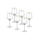 Rozi Set Of 6 Gina Collection Gold Slanted Wine Glasses