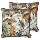 Prestigious Textiles Palmyra Polyester Filled Cushions Twin Pack Cotton Spice
