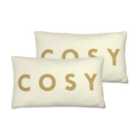 Furn. Shearling Polyester Filled Cushions Twin Pack Cosy