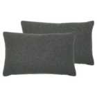 Evans Lichfield Malham Twin Pack Polyester Filled Cushions Granite 30 x 50cm