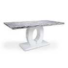 Shankar Neptune Large Marble Effect Grey/White Dining Table