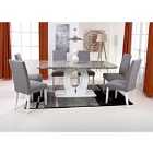 Shankar Neptune Large Dining Table & 6 Randall Silver Grey Dining Chairs Set