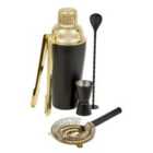 Homiu 5 Piece Black and Gold Cocktail Making Kit