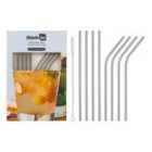 Homiu 6 Stainless Steel Straws Forever Includes Cleaning Brush Eco-Friendly Reusable