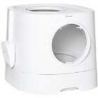 Pawhut Enclosed Portable Cat Litter Box With Scoop - White