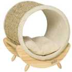 Pawhut Cat Shelter With Soft Cushion - Khaki