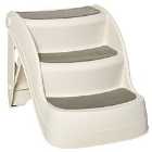 Pawhut Foldable Pet Stairs For Small Dogs - Cream