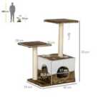 Pawhut Cat Tree With Sisal Scratching Posts - Brown