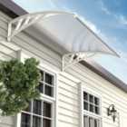 White Outdoor Front Door Canopy Awning Rain Shelter for Window,Porch and Door W 150 cm x D 100 cm x H 28 cm