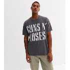 Dark Grey Guns N Roses Oversized Logo T-Shirt