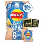 Walkers Baked Cheese & Onion Snacks Crisps 6 x 22g