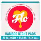 FLO Bamboo Sanitary Night Pads, Winged & Ultra Thin 14 per pack