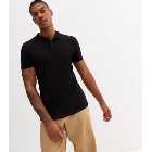 Black Muscle Fit Short Sleeve Polo Shirt