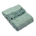 Furn. Motti Throw Tufted Cotton And Tassel Trim Design Cotton Polyester Seafoam