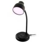 Astra LED Lamp With Wireless Charging Pad & Bluetooth Speaker - Black