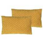 Furn. Mahal Polyester Filled Cushions Twin Pack Cotton Ochre
