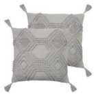 Furn. Halmo Twin Pack Polyester Filled Cushions Grey