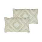 Furn. Orson Polyester Filled Cushions Twin Pack Cotton Taupe