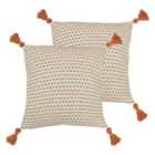 Furn. Ezra Twin Pack Polyester Filled Cushions Coral