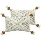 Furn. Atlas Twin Pack Polyester Filled Cushions Ochre
