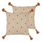 Furn. Chia Twin Pack Polyester Filled Cushions Coral