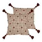 Furn. Chia Twin Pack Polyester Filled Cushions Red Clay