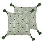 Furn. Chia Twin Pack Polyester Filled Cushions Sage