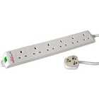 6 Way Surge Protection Mains Extension Lead 2M