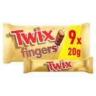 Twix Fingers Biscuit Snack Bars Multipack 9 x 20g