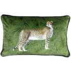 Paoletti Green Cheetah Botanical Cushion