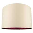 Modern Cream Cotton 16 Floor/Pendant Lamp Shade with Shiny Copper Inner