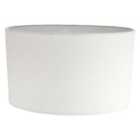 Contemporary and Stylish Ivory White Linen Fabric Oval Lamp Shade - 30cm Width