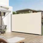 Beige Outdoor Garden Retractable Folding Sun Shade Privacy Divider Side Awning 300 x 160 cm