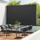 Grey Outdoor Garden Retractable Sun Protection Sunshade Privacy Screen Side Awning 300 x 180 cm