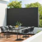 Livingandhome Grey Outdoor Garden Retractable Sun Protection Sunshade Privacy Screen Side Awning 300 x 160 cm