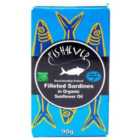 Fish 4 Ever Filleted sardines in organic sunflower oil 90g