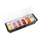 Vivo 6 Compartment Tray For Pizza Toppings - Black