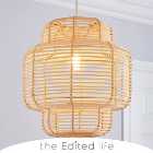 Wicker Tiered Easy Fit Pendant