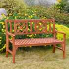 Outsunny Foldable Garden Bench, 2-Seater Patio Wooden Brown