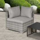 Outsunny Rattan Corner Sofa Garden Furniture Single Chair with Cushion