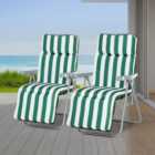 Outsunny Set of 2 Sun Lounger Reclining Chairs Garden Relaxer Recliner Cushioned