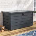 Waterproof Metal Outdoor Garden Storage Box Flat Top 350 L,Black