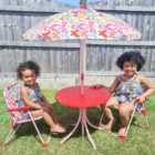 Outsunny Kids Outdoor Bistro Table and Chair Set Butterfly Pattern
