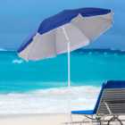 Outsunny arc1.7m Outdoor Beach Umbrella Parosol Tilt Sun Shelter Bag Blue
