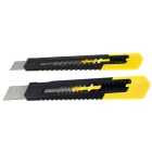Stanley STHT10202-0 Snap Off Knife Twin Pack with Slider Lock - 9mm & 18mm