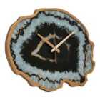 Black And Gold Agate Effect Wall Clock