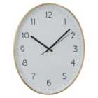 Oval Wall Clock With Gold Finish