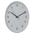 Oval Wall Clock With Silver Finish